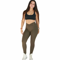 Army Green Crossover Leggings